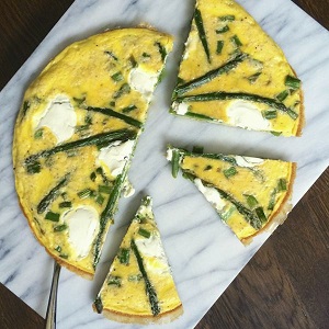 Asparagus, Mint and Goats Cheese Frittata