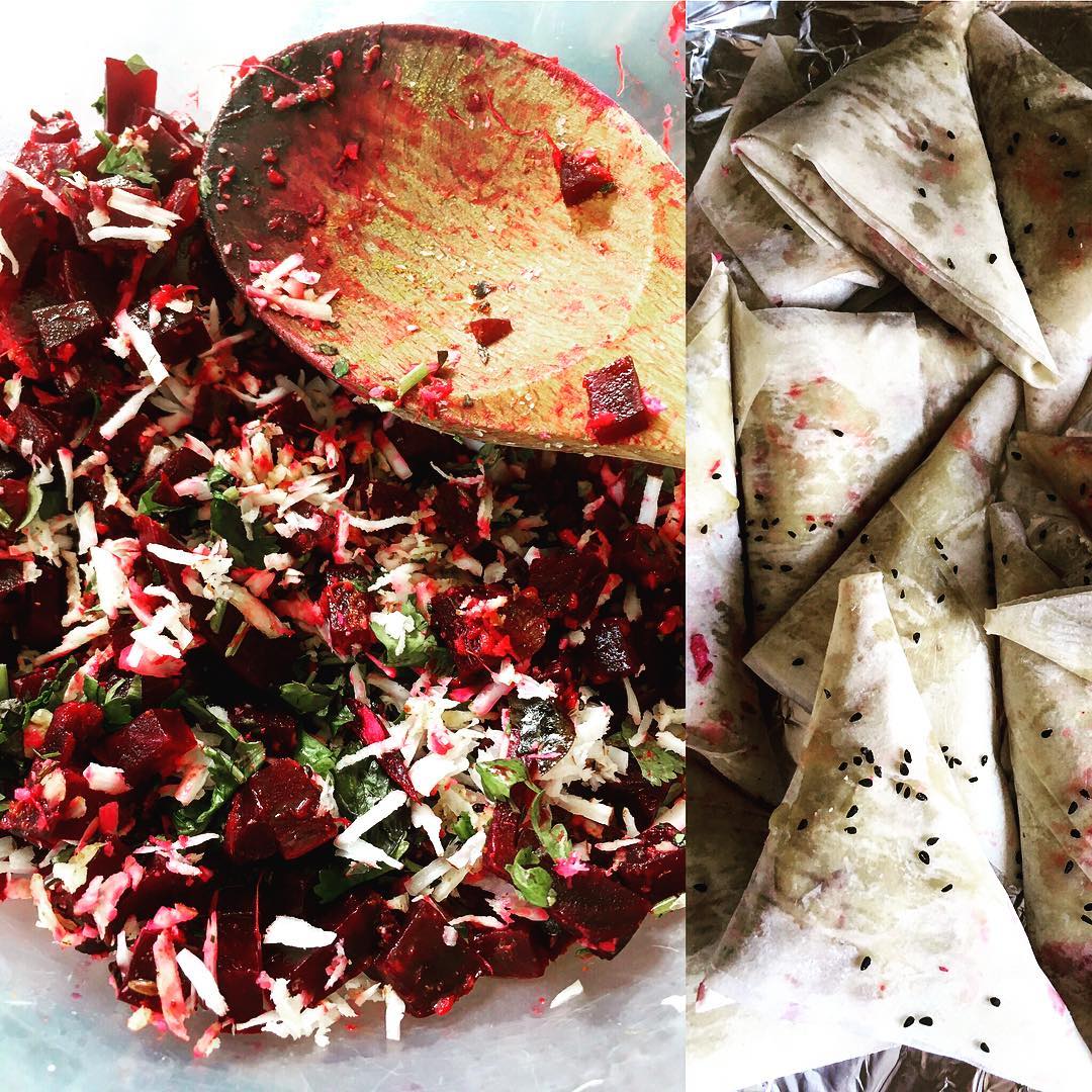 beetroot samosas